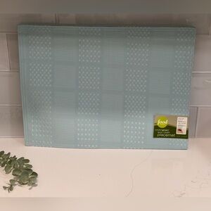 Set Of 4 Food Network Eco Friendly Cloth Placemats Light Blue Washable NWT